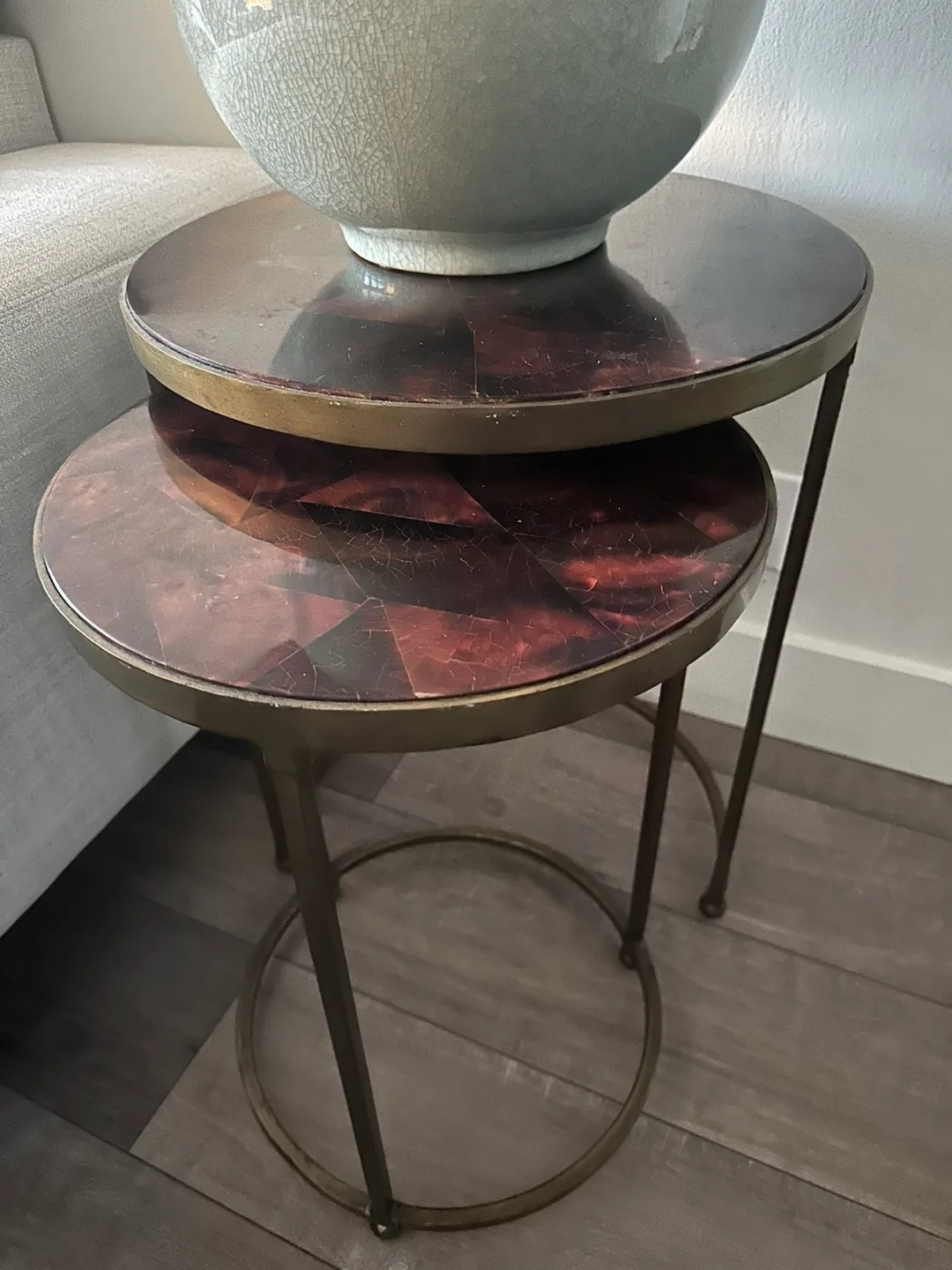 Crate and Barrel Nesting Tables - Round Side Tables thumbnail
