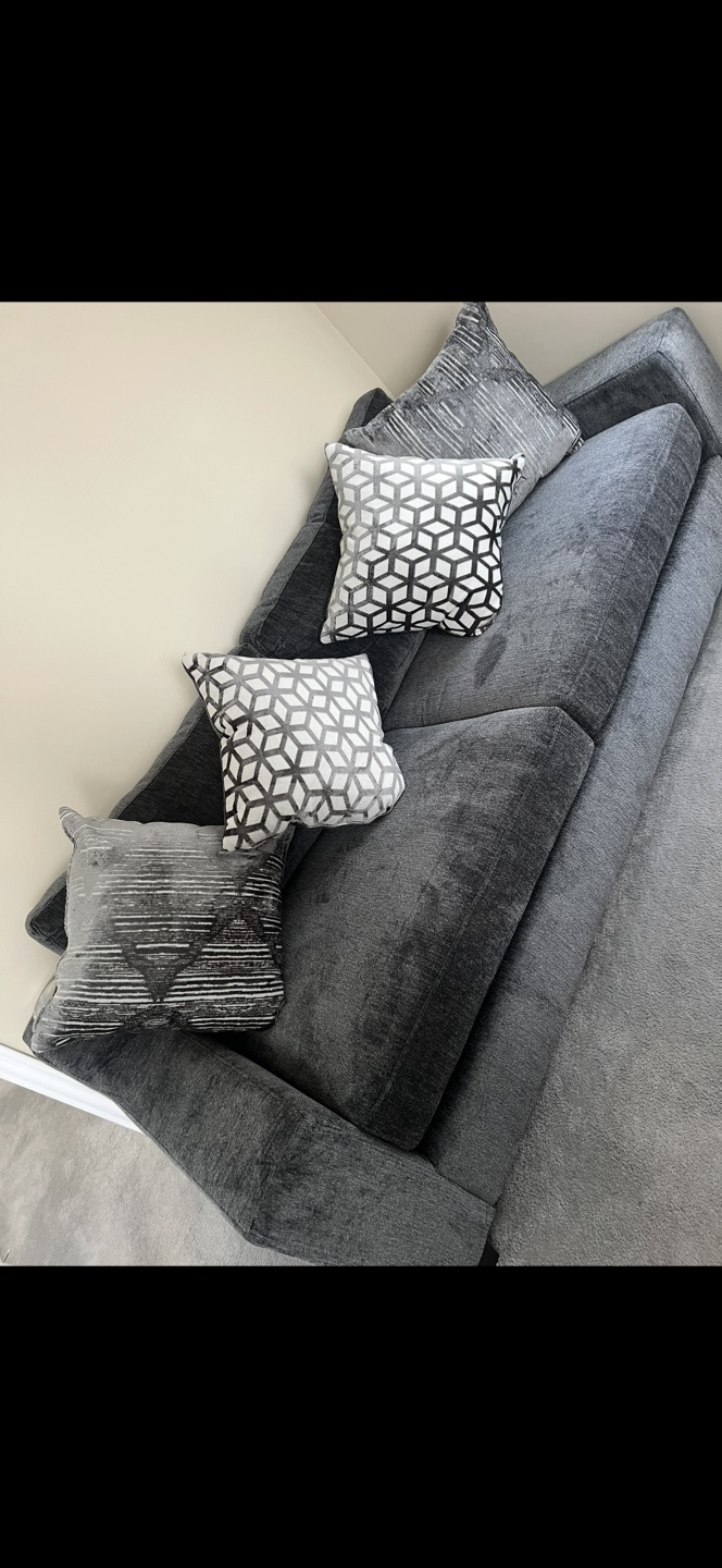 One Grey Sofa with Cushions from smoke free and pet free home - photo 2