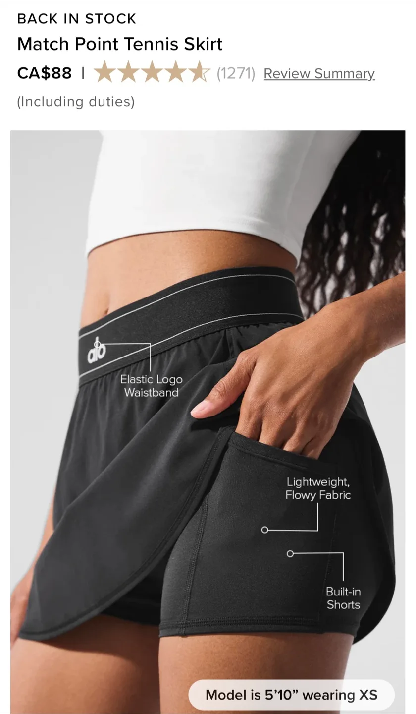 ALO Match Point Tennis Skirt & Shirt Set - Steel Grey image indicator(5)