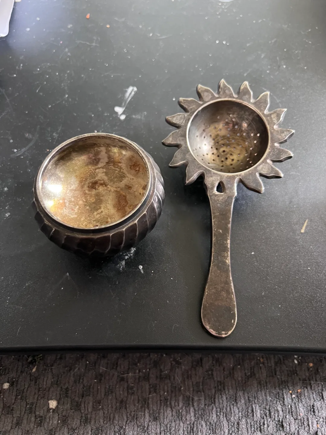 Vintage Silver Tea Strainer & Holder thumbnail