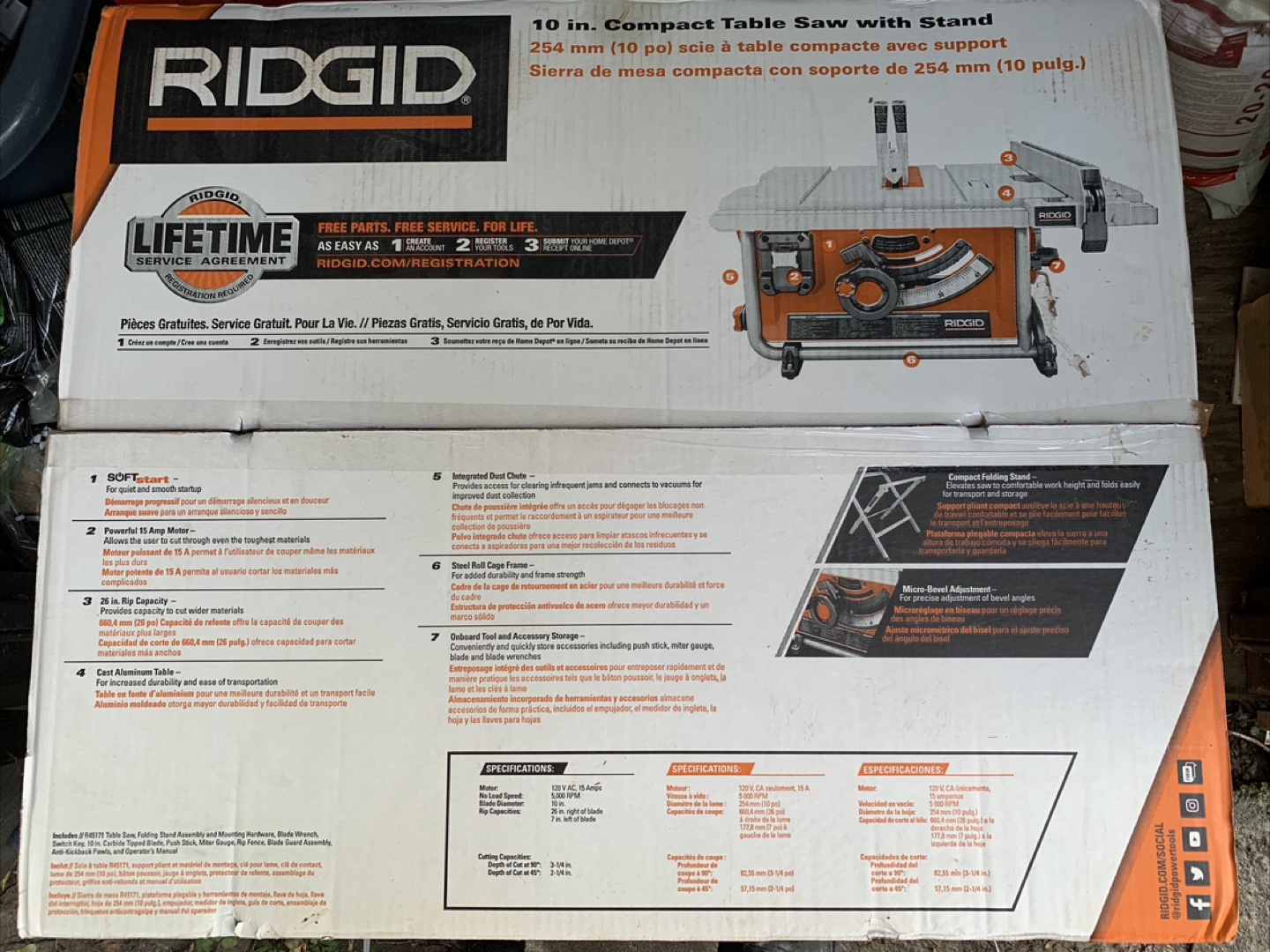 New RIDGID 10 in. Compact Table Saw with Stand - photo 4