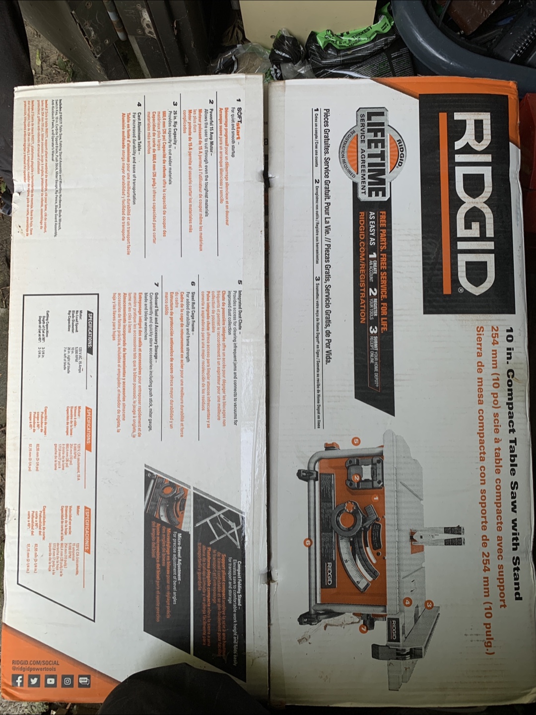 New RIDGID 10 in. Compact Table Saw with Stand