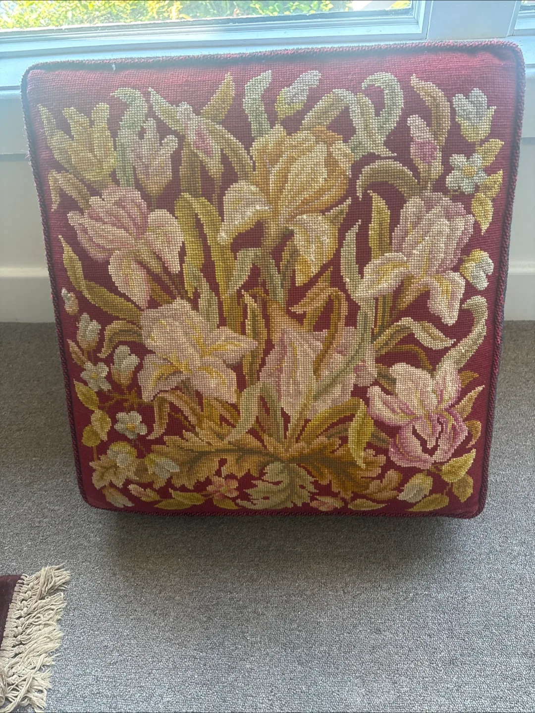 Floral Needlepoint Floor Cushion image indicator(6)