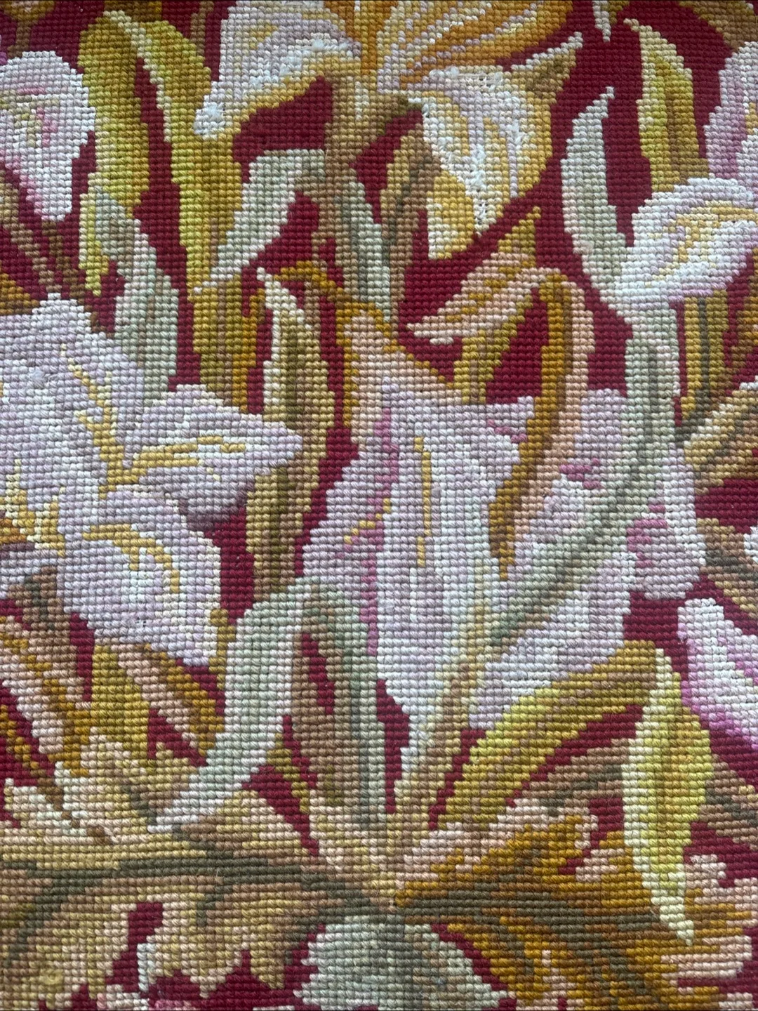Floral Needlepoint Floor Cushion image indicator(2)
