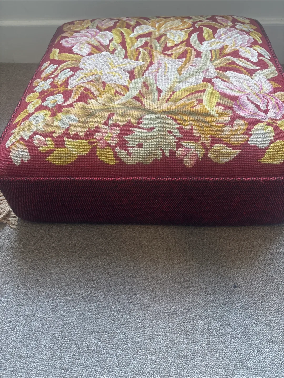 Floral Needlepoint Floor Cushion image indicator(5)