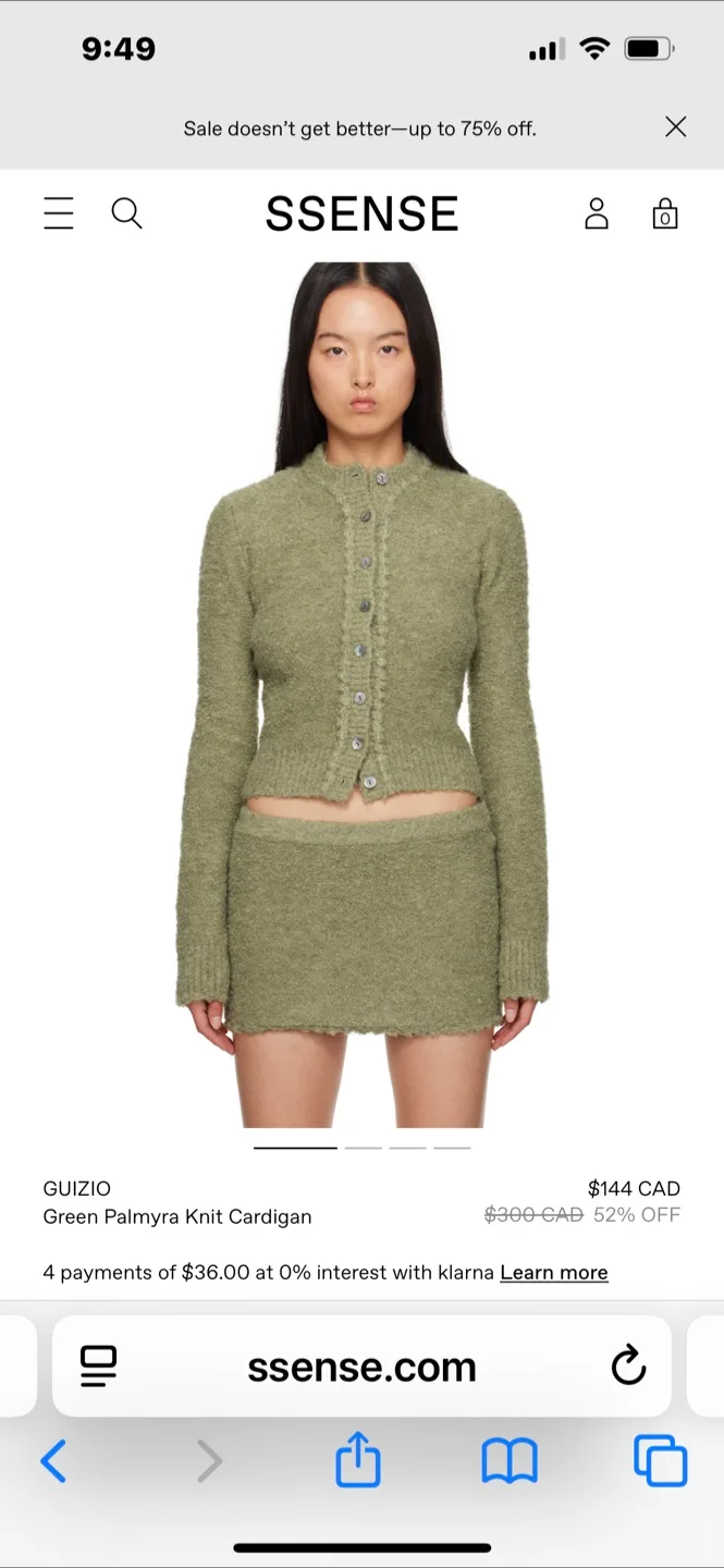 Guizio Green Palmyra Knit Cardigan - XS image indicator(5)