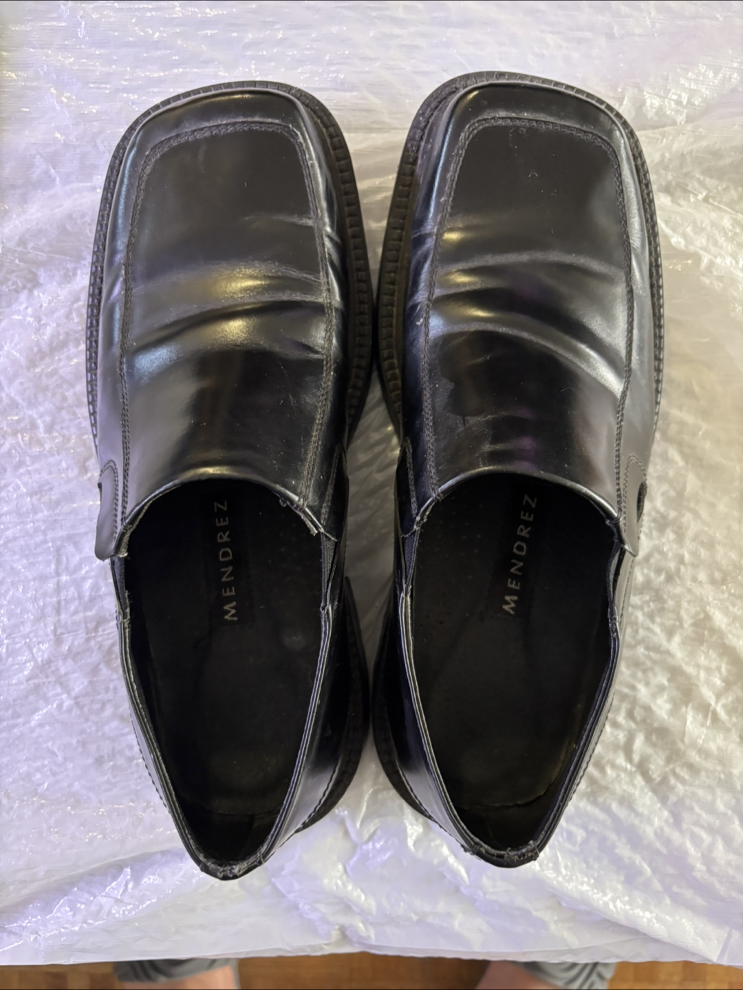Mendrez Black Leather Dress Shoes - Size 9
