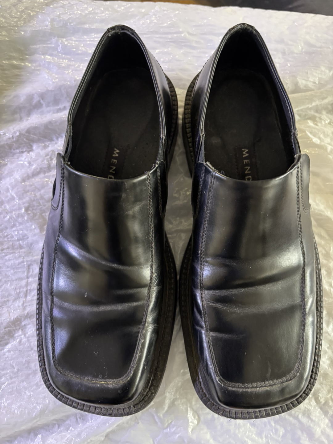 Mendrez Black Leather Dress Shoes - Size 9 - photo 2