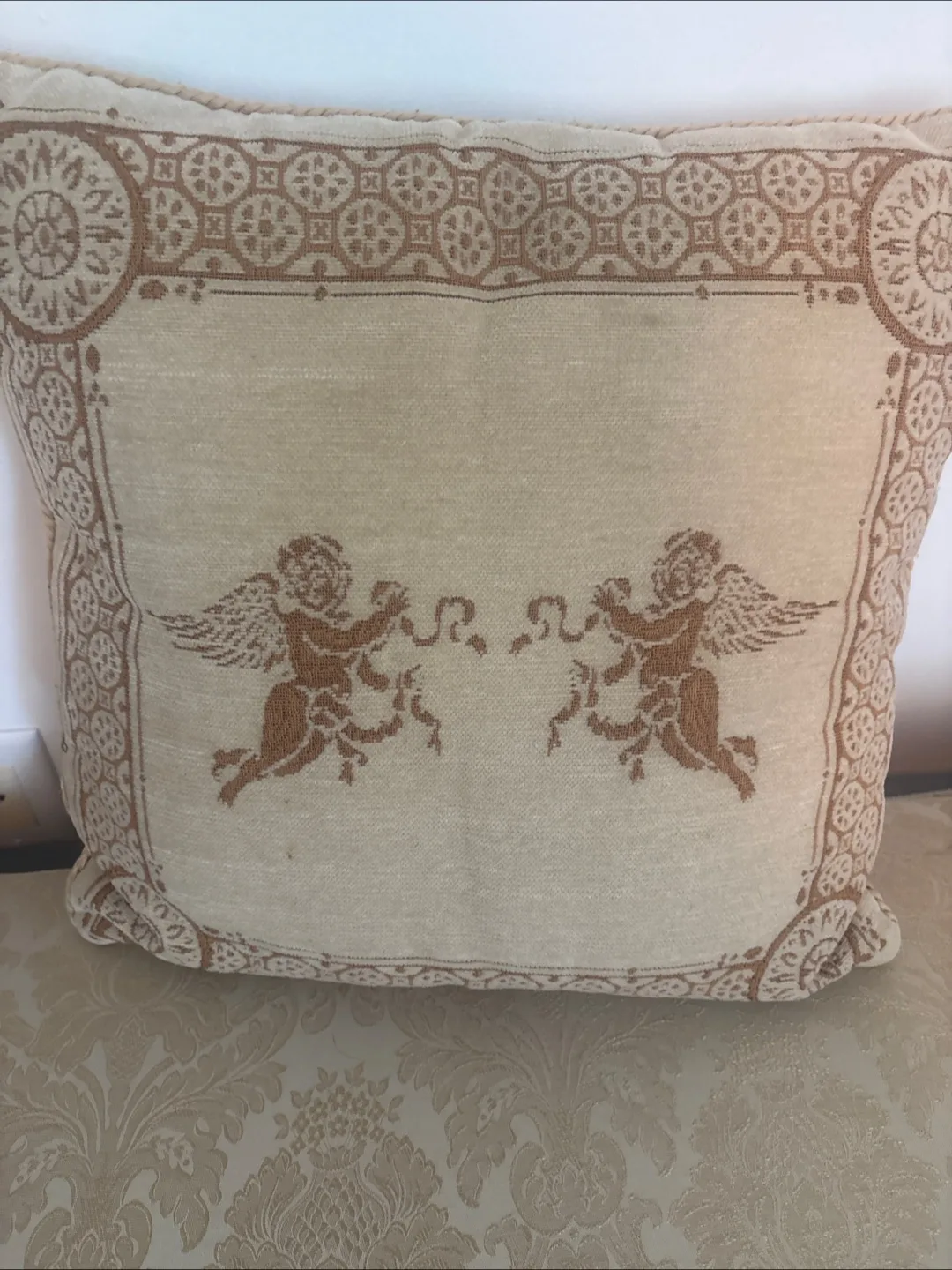 Decorative Throw Pillow with Cherub Design image indicator(4)