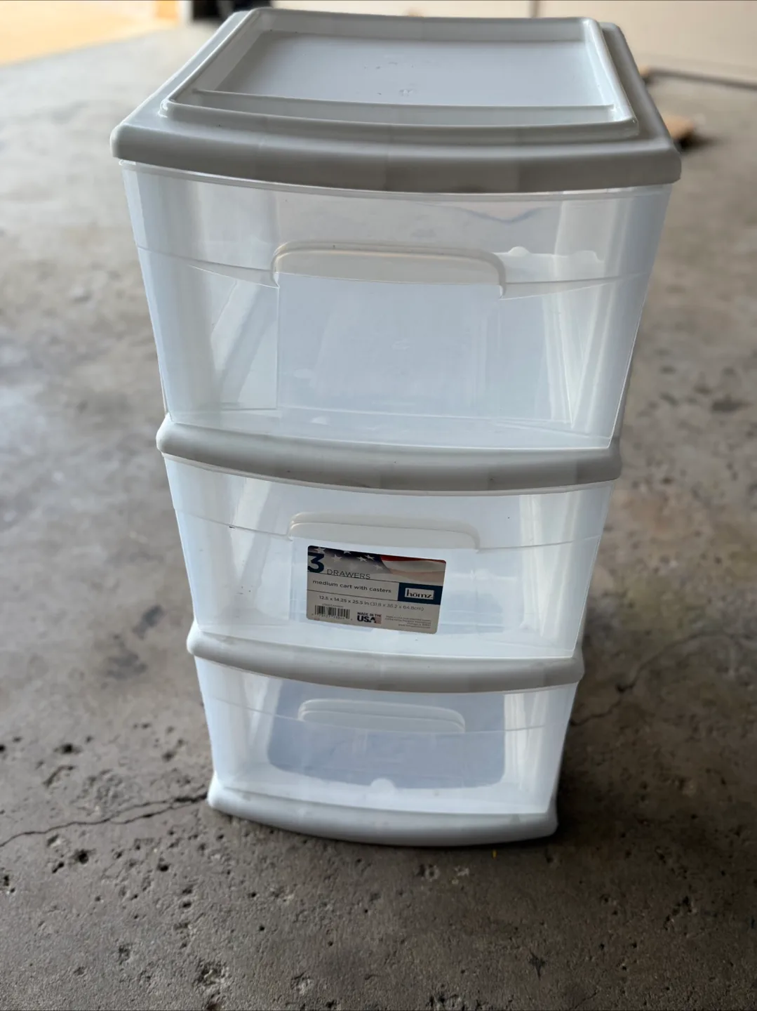 Homz 3 Drawer Medium Cart with Casters thumbnail
