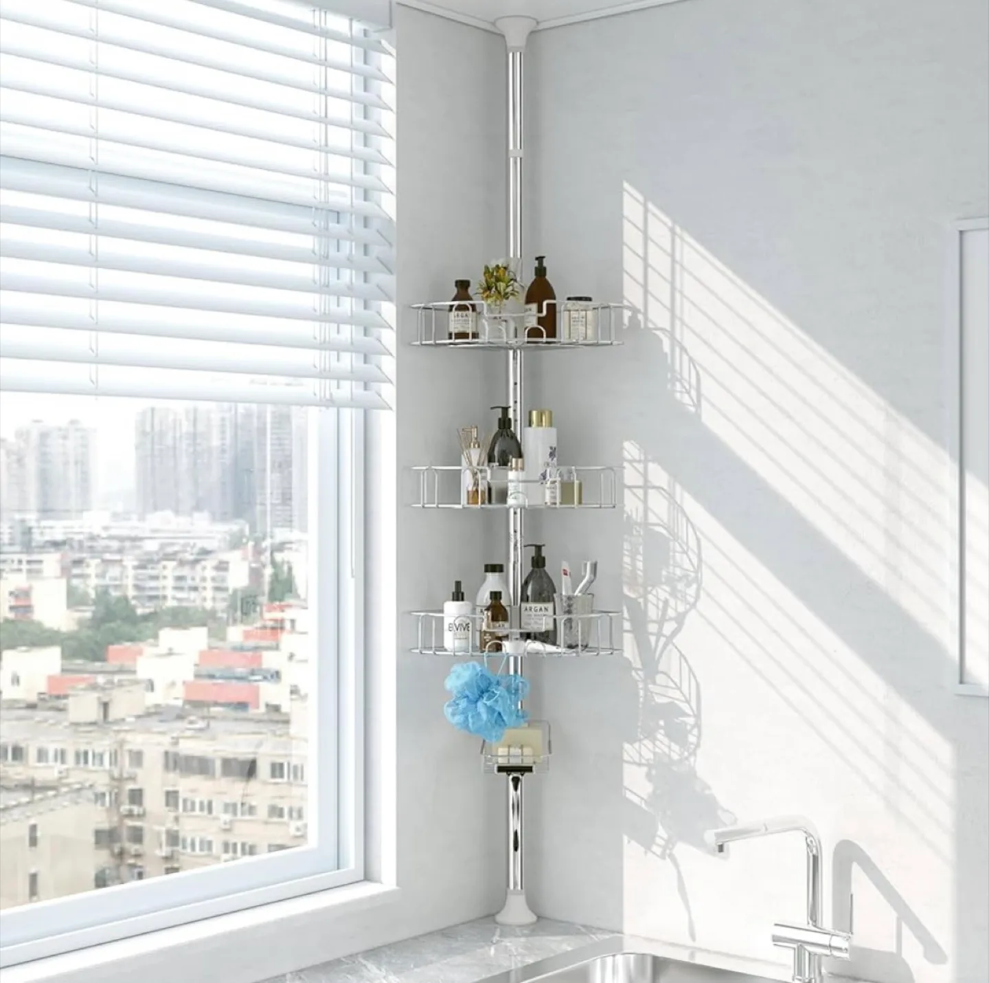 Tension Corner Shower Caddy - Adjustable Height thumbnail