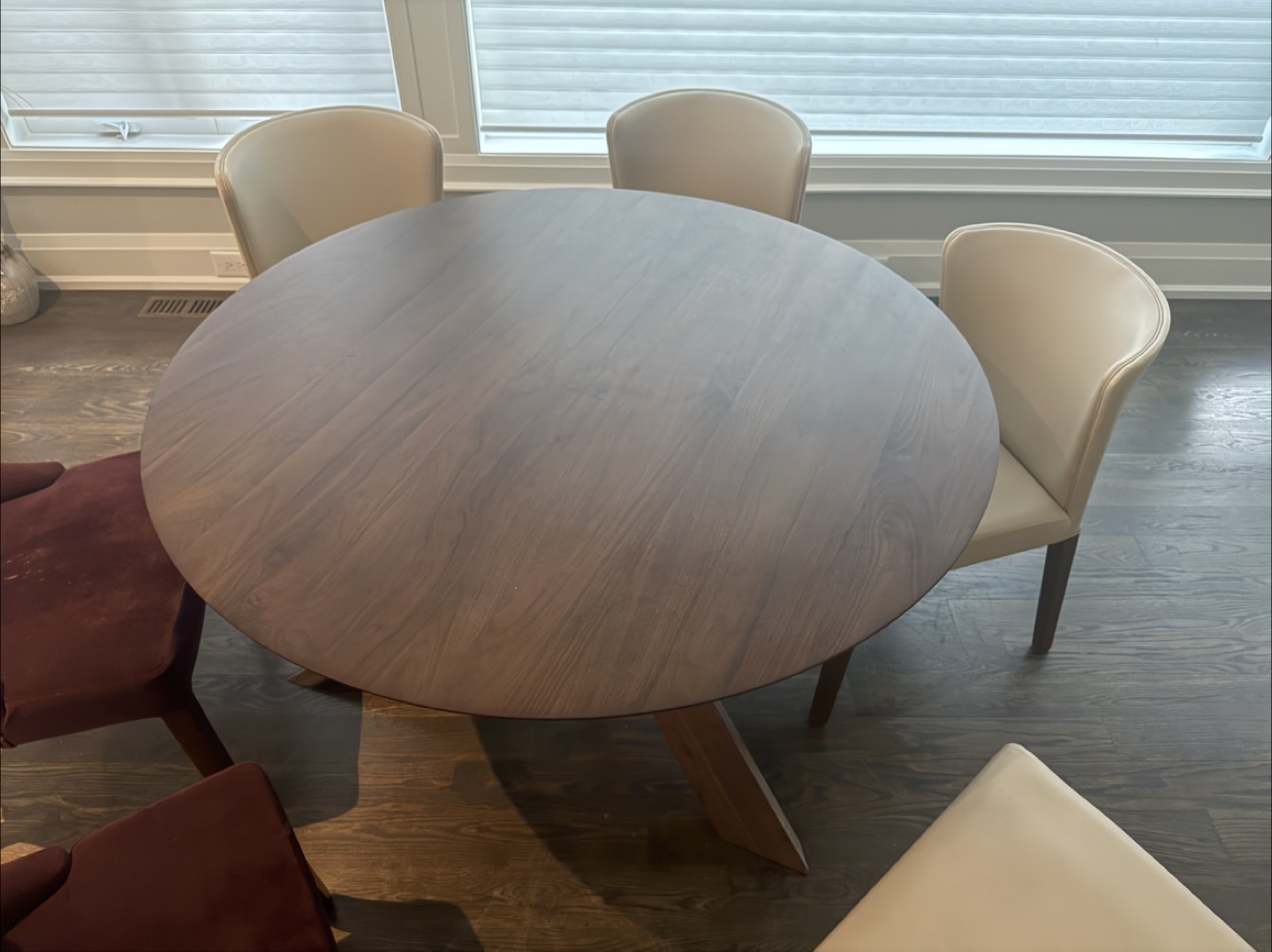 Create & Barrel hard wood Dining Table with 6 Chairs