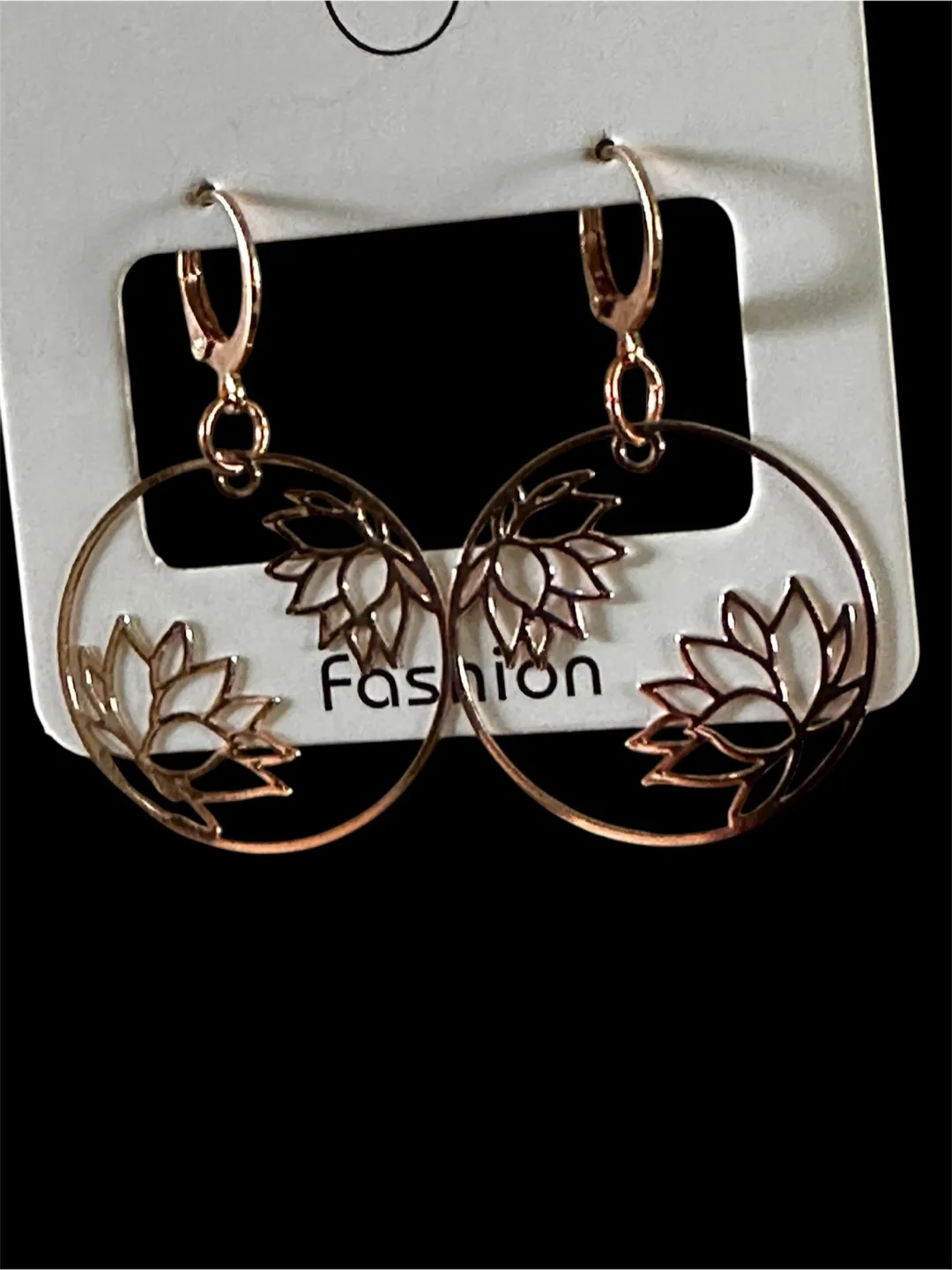 Rose Gold Lotus Earrings thumbnail