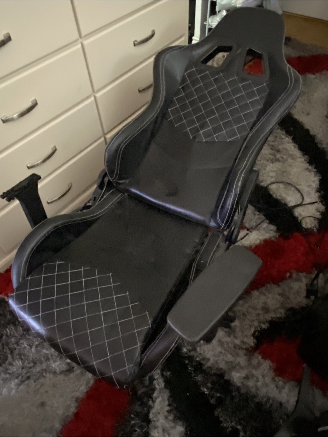 Black Gaming Chair with Footrest - photo 3
