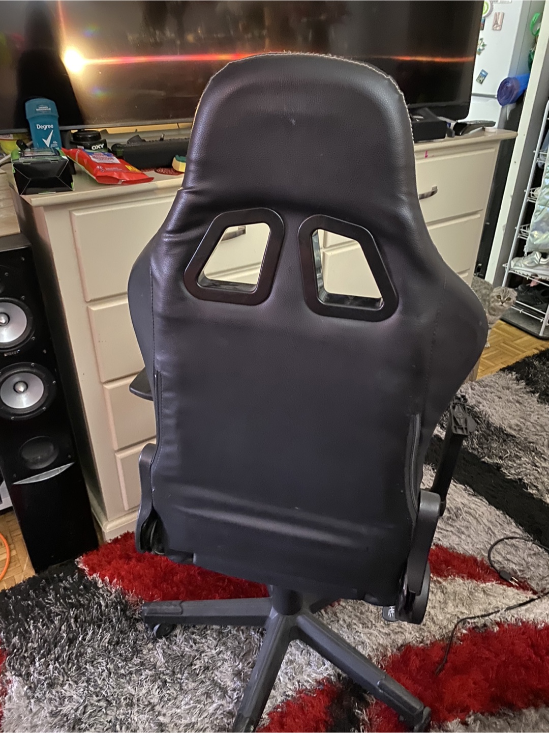 Black Gaming Chair with Footrest - photo 2