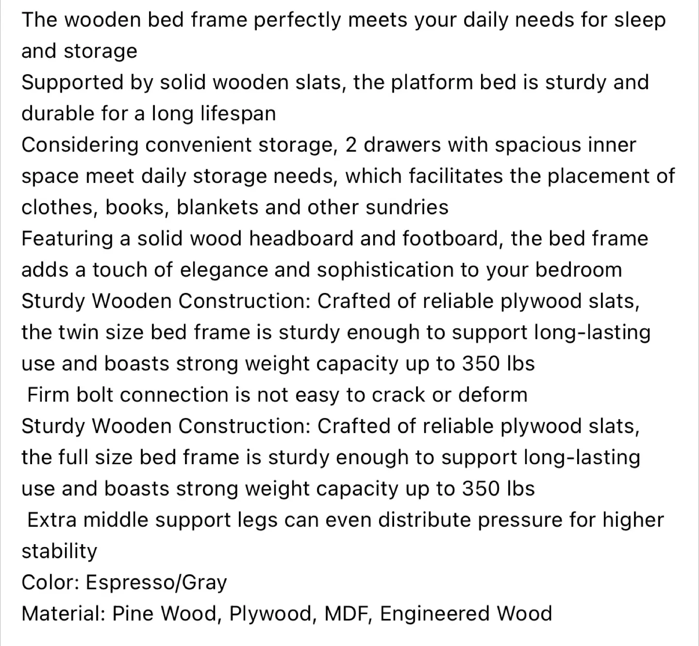 Twin bed frame with drawers image indicator(10)