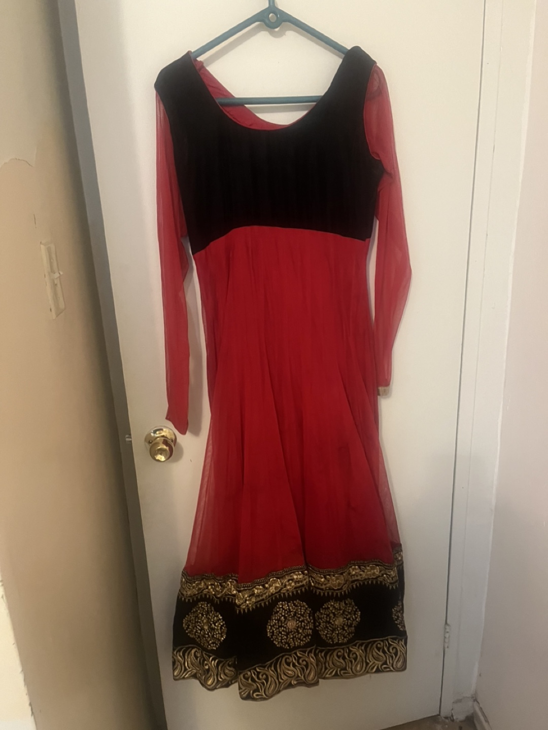 Red & Black Anarkali Dress - photo 3