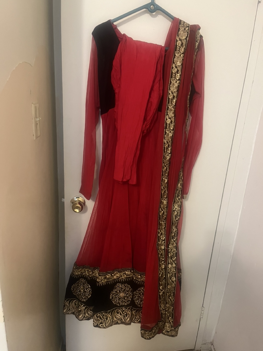 Red & Black Anarkali Dress - photo 2