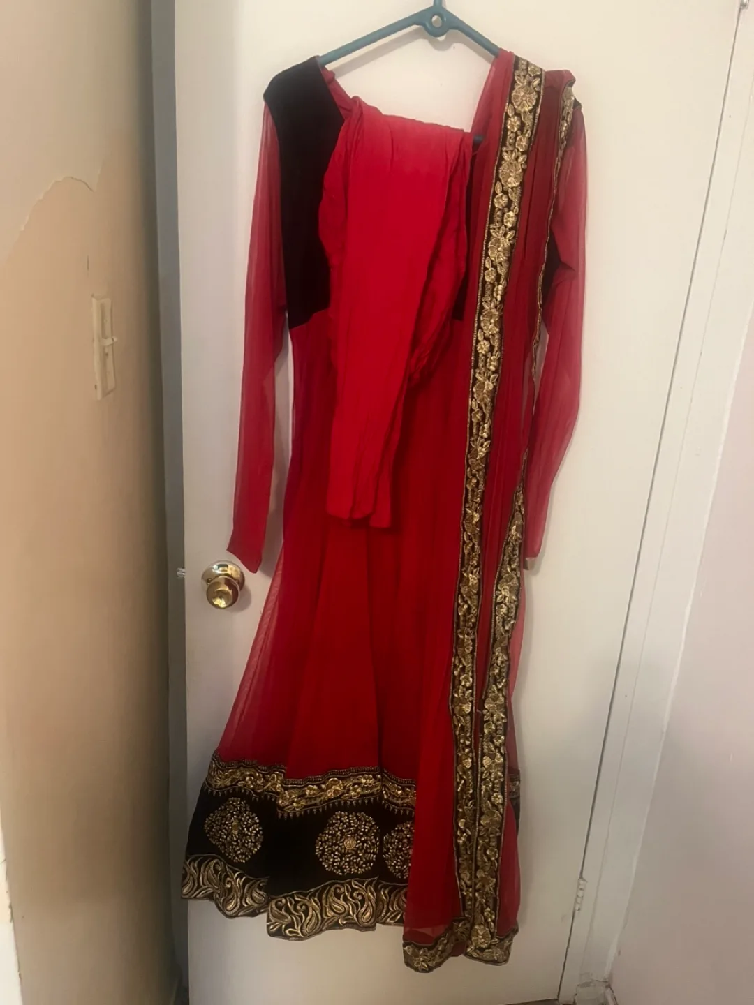 Red & Black Anarkali Dress image indicator(2)