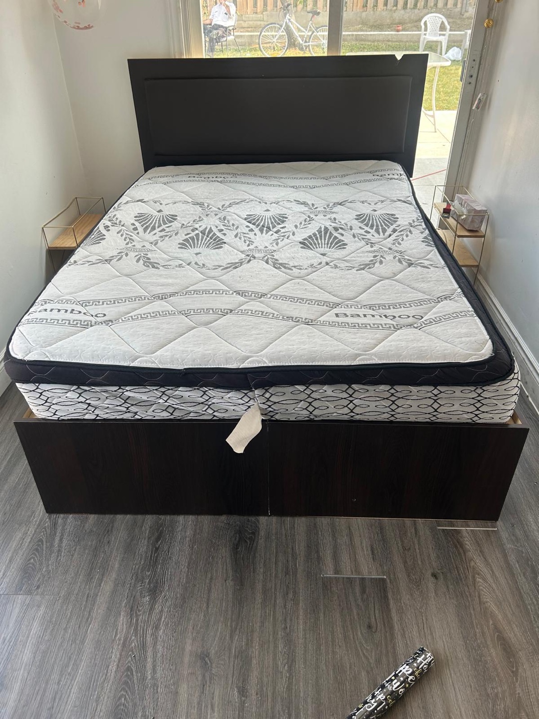 Double Bed Frame with Mattress – Good Condition