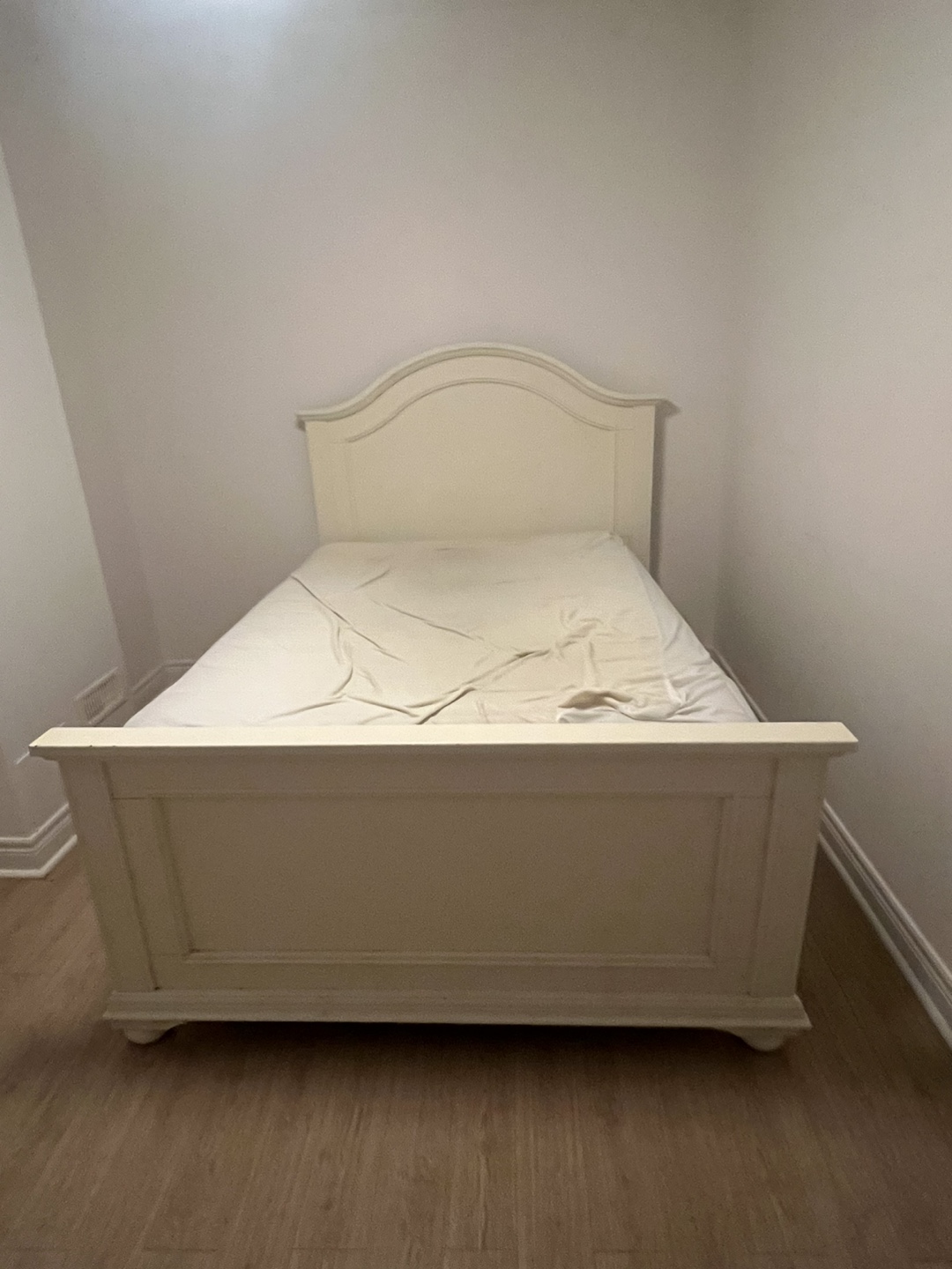 White Wooden Bed Frame - photo 2