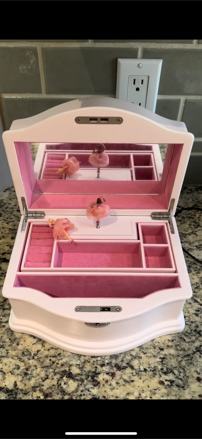Pottery Barn Kids Pink Abigail Jewellery Box - Large thumbnail