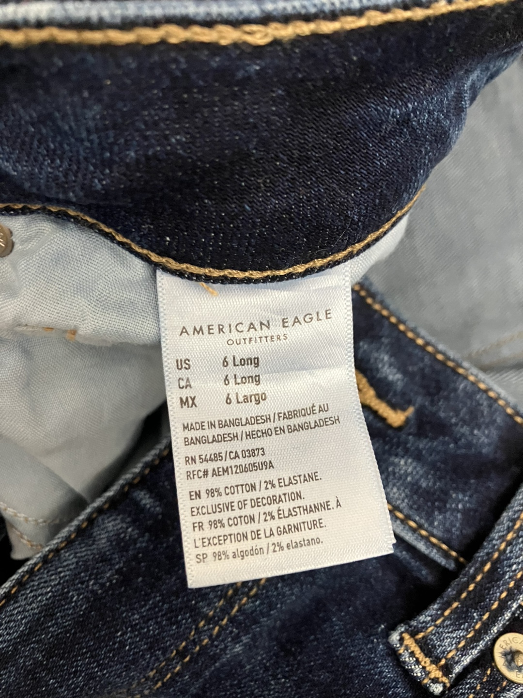 American Eagle Dark Wash Jeans - Size 6 Long Mid Rise - photo 3