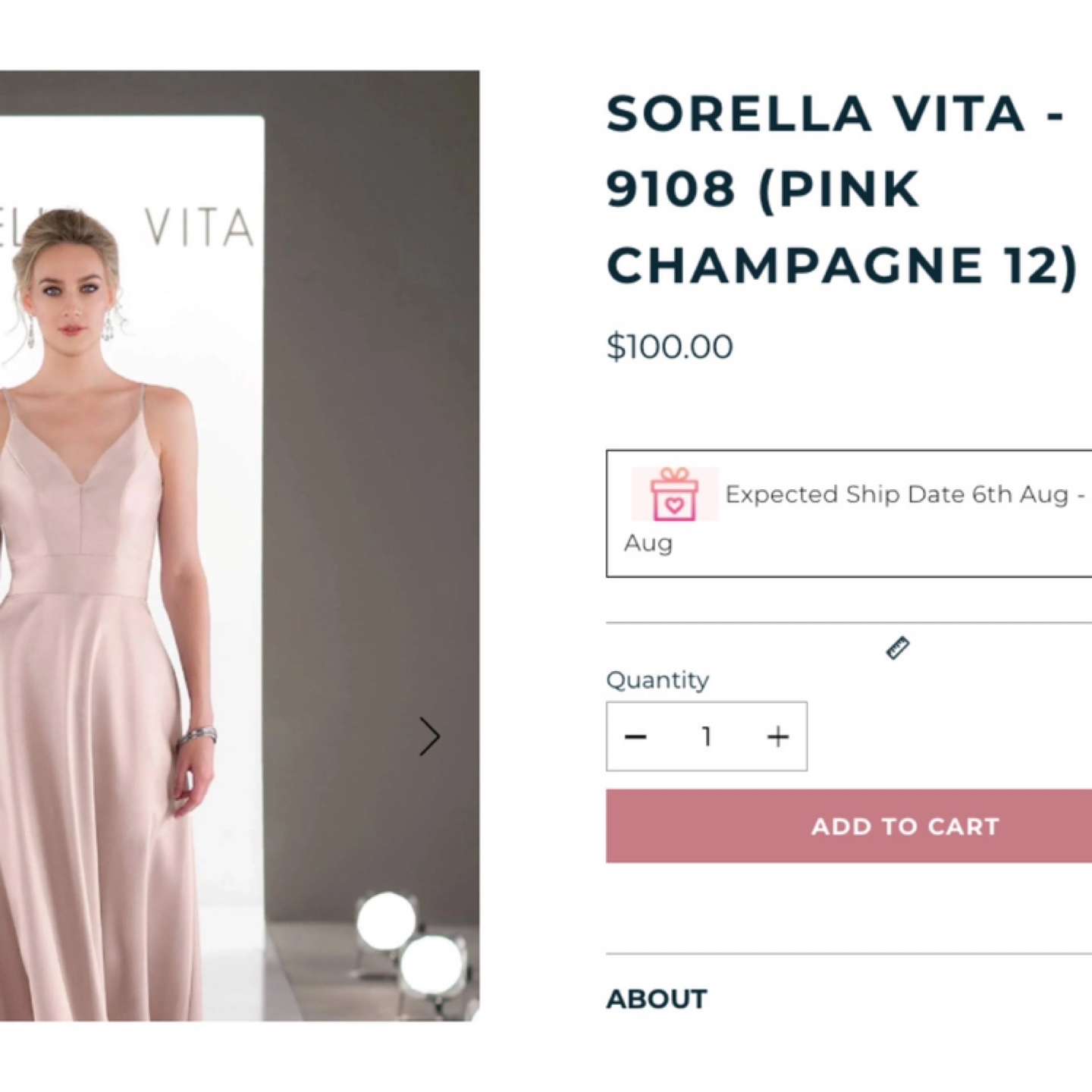 Sorella Vita Pink Champagne Dress Size 12 - photo 3