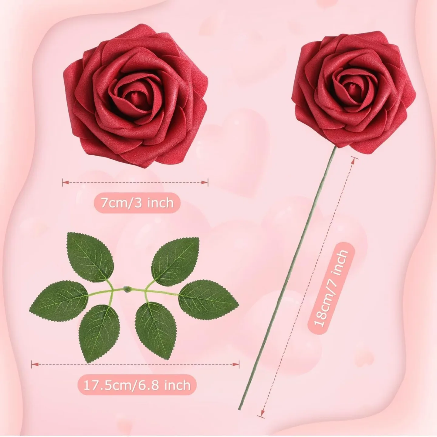Fluffy Artificial Red Roses image indicator(3)