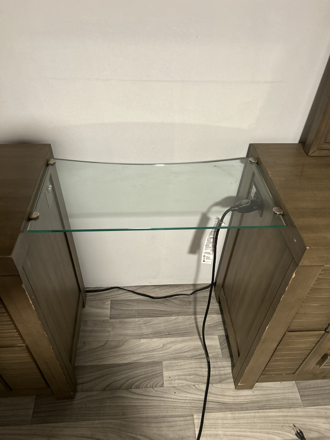 Glass Top Nightstand with outlet - photo 2
