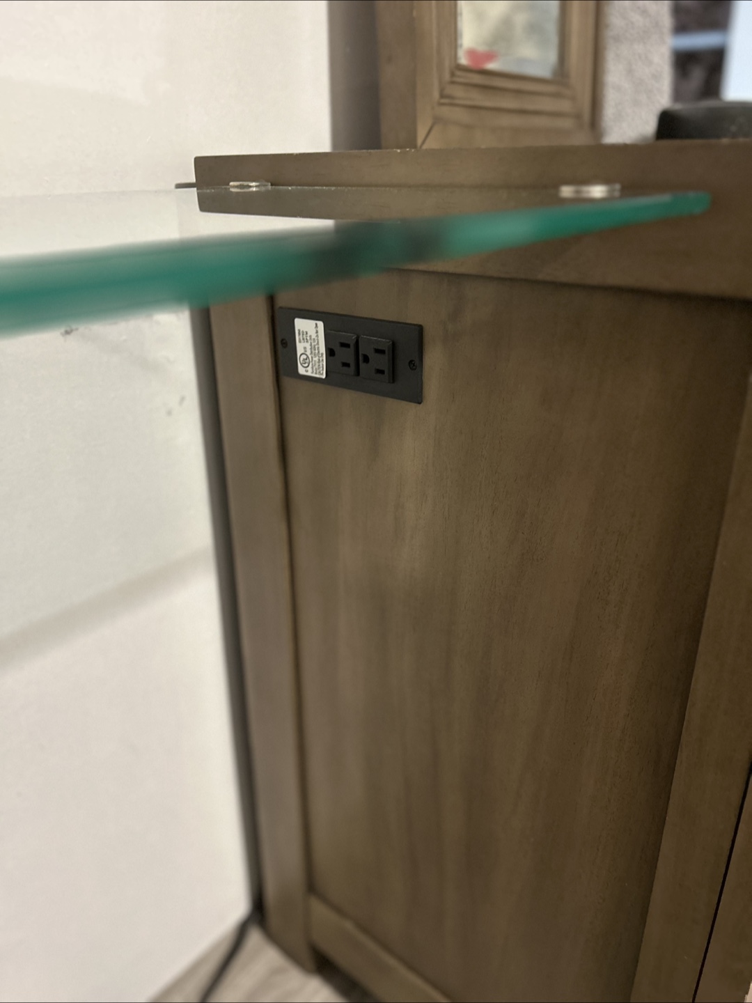 Glass Top Nightstand with outlet - photo 3