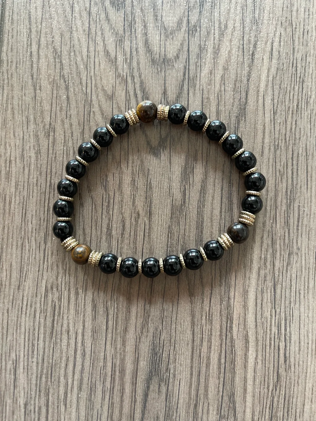 Beaded Bracelet - Black Onyx & Tiger's Eye thumbnail