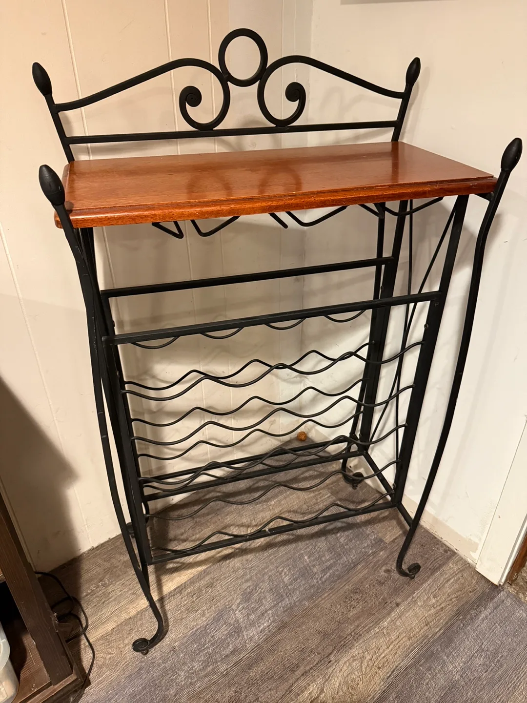 29 bottle Wine Rack with Wood Top / Bar Cart thumbnail