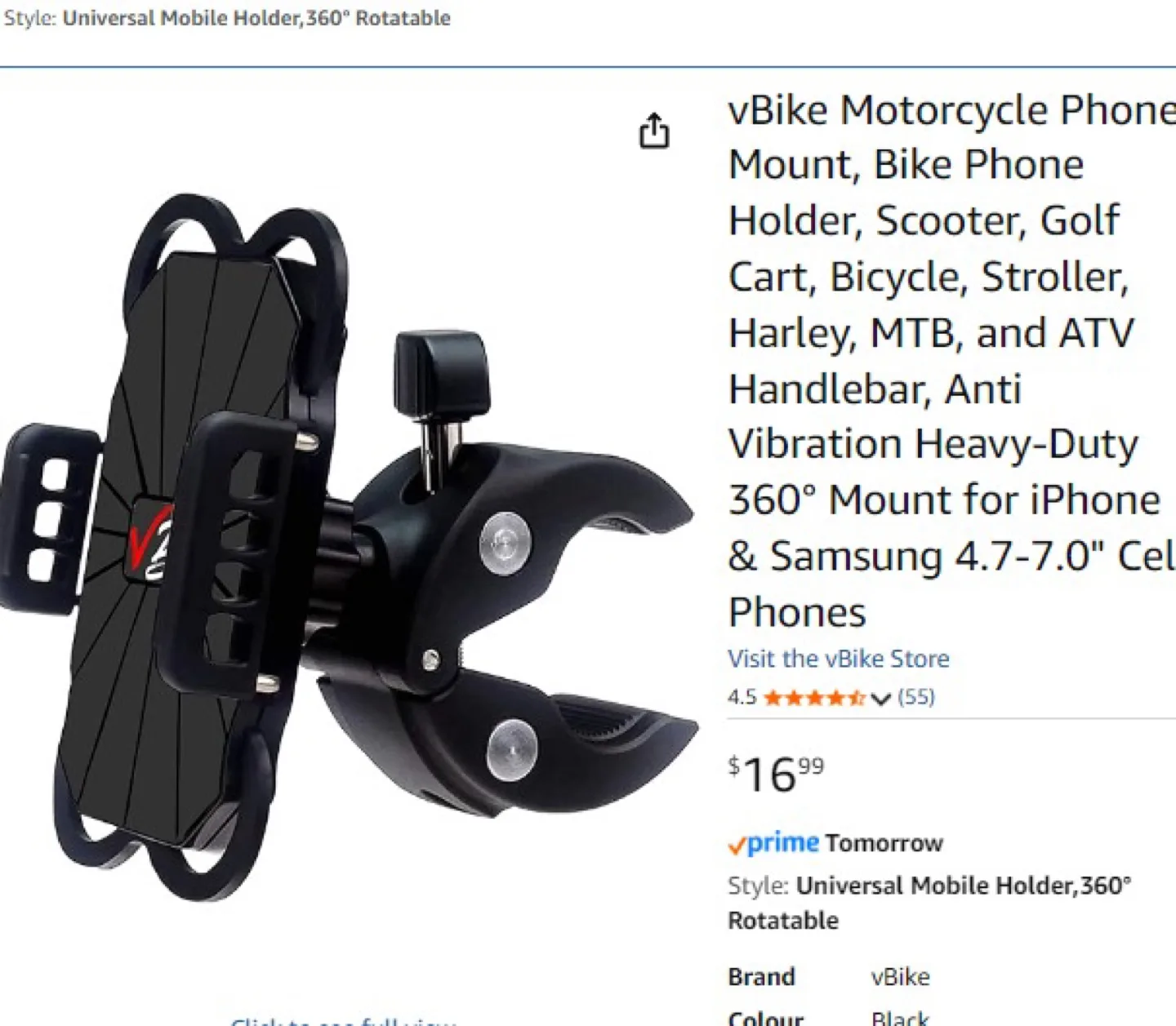 Motorcycle/Bike Phone Mount image indicator(5)