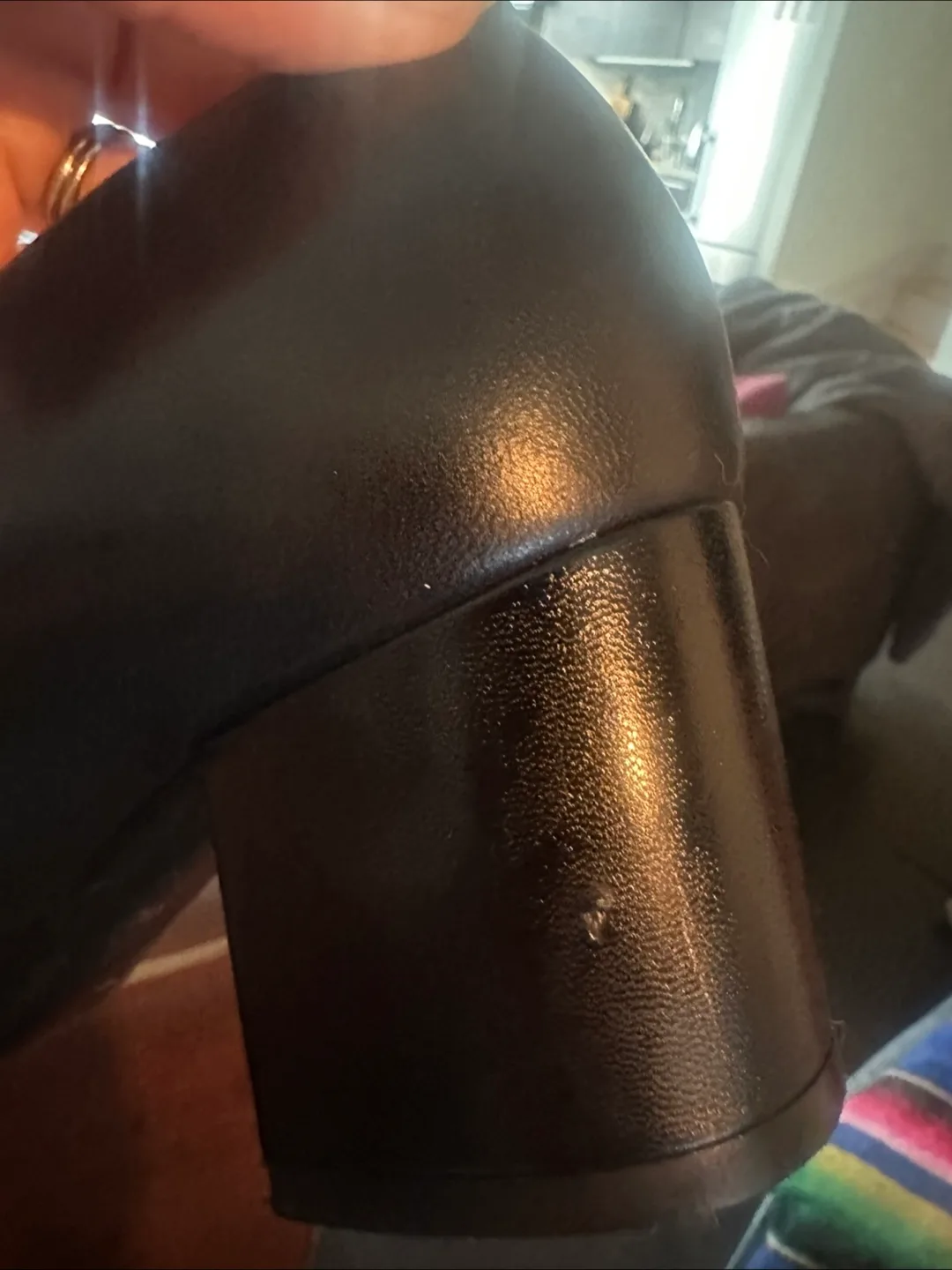 Comfy Black Leather Block Heel Pumps size 9M image indicator(10)