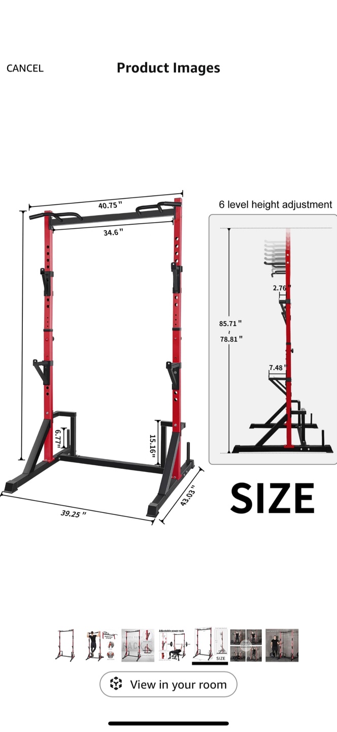 CANPA Multifunction Power Rack with Pull up Bar - photo 4