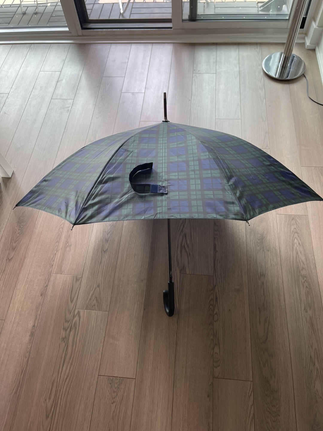 Plaid Umbrella - Green & Blue