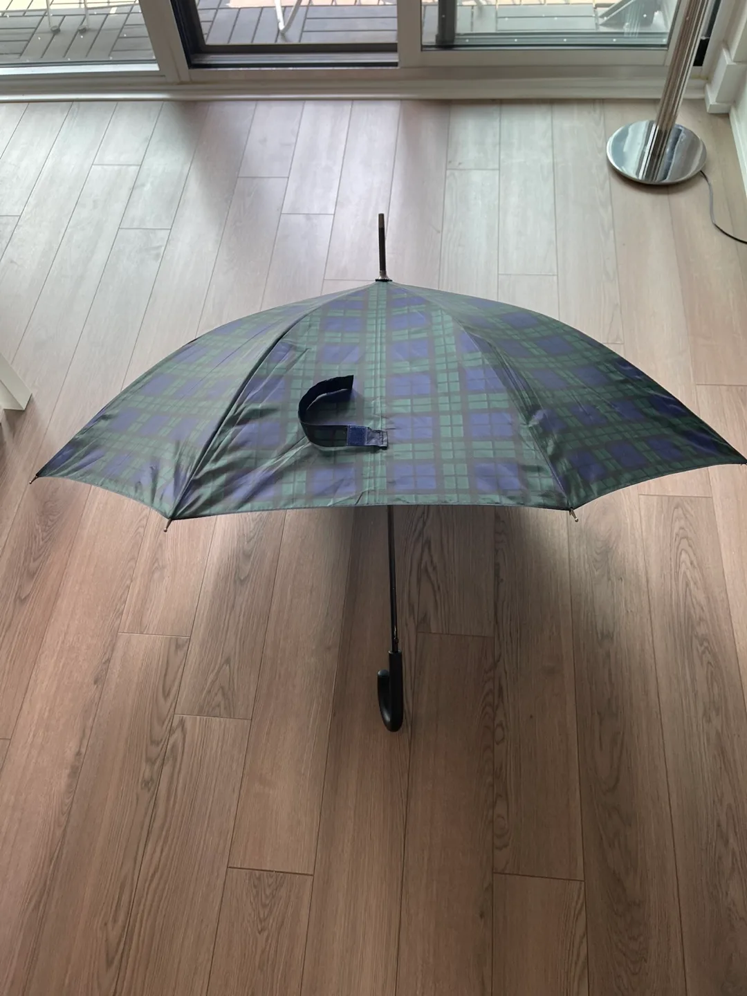 Plaid Umbrella - Green & Blue thumbnail
