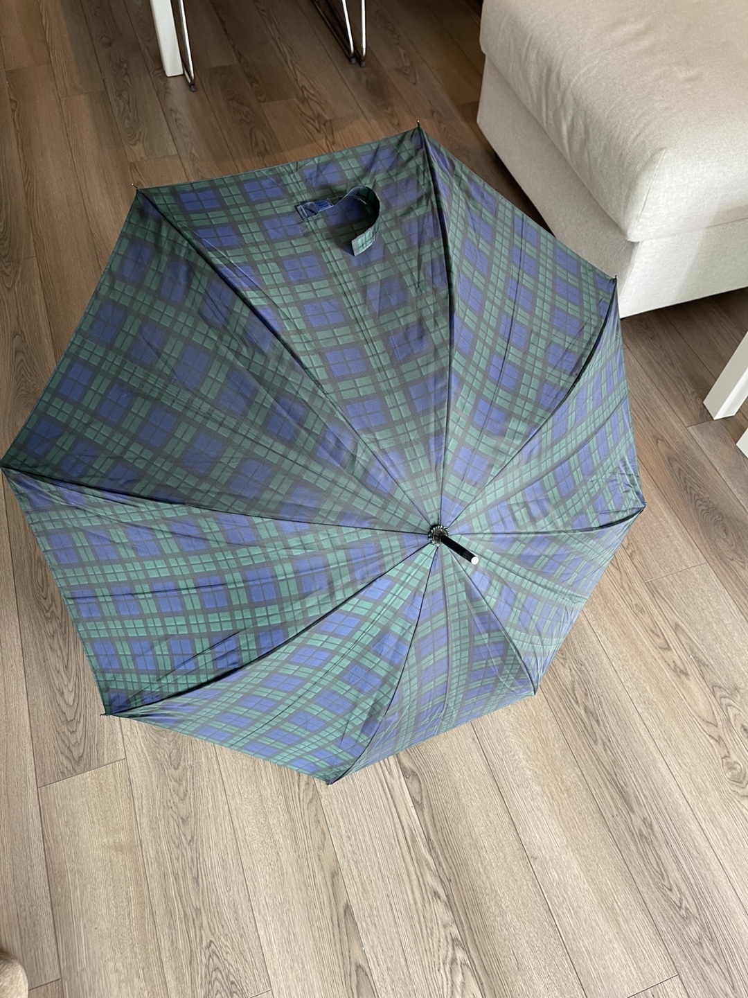 Plaid Umbrella - Green & Blue - photo 2