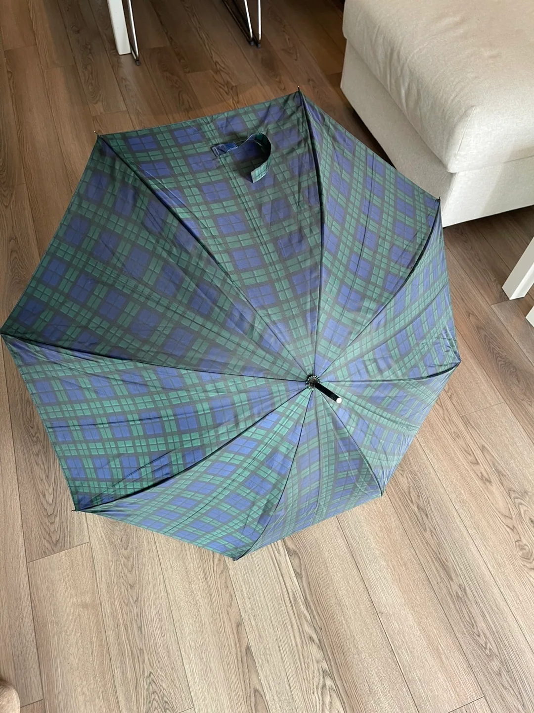 Plaid Umbrella - Green & Blue image indicator(2)