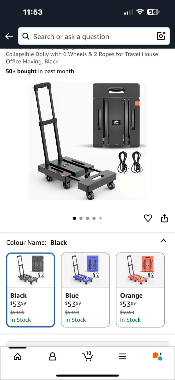 Ronlap Collapsible Dolly - Black thumbnail