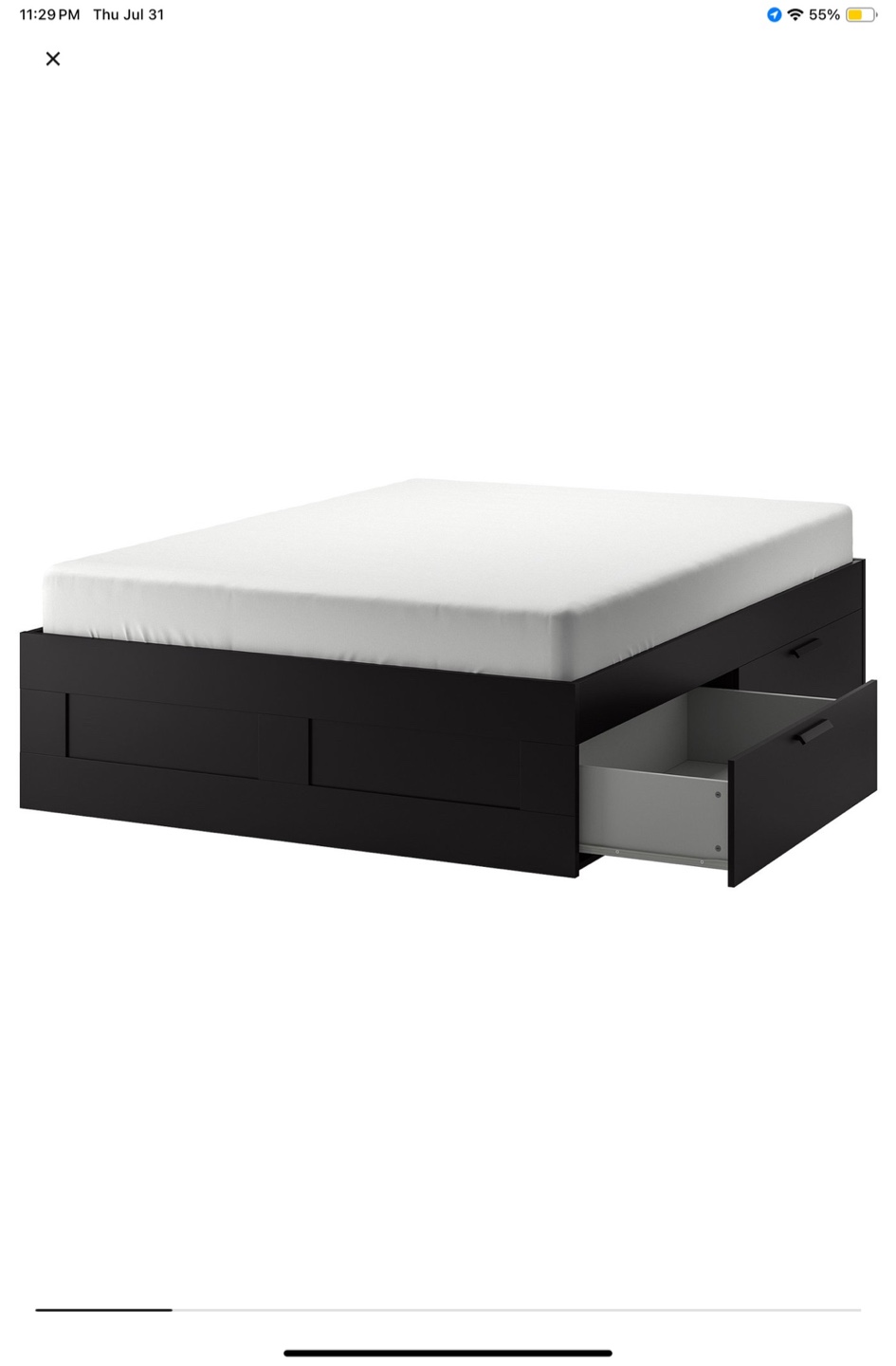 IKEA Brimnes Bed Frame with Storage - Black - photo 4