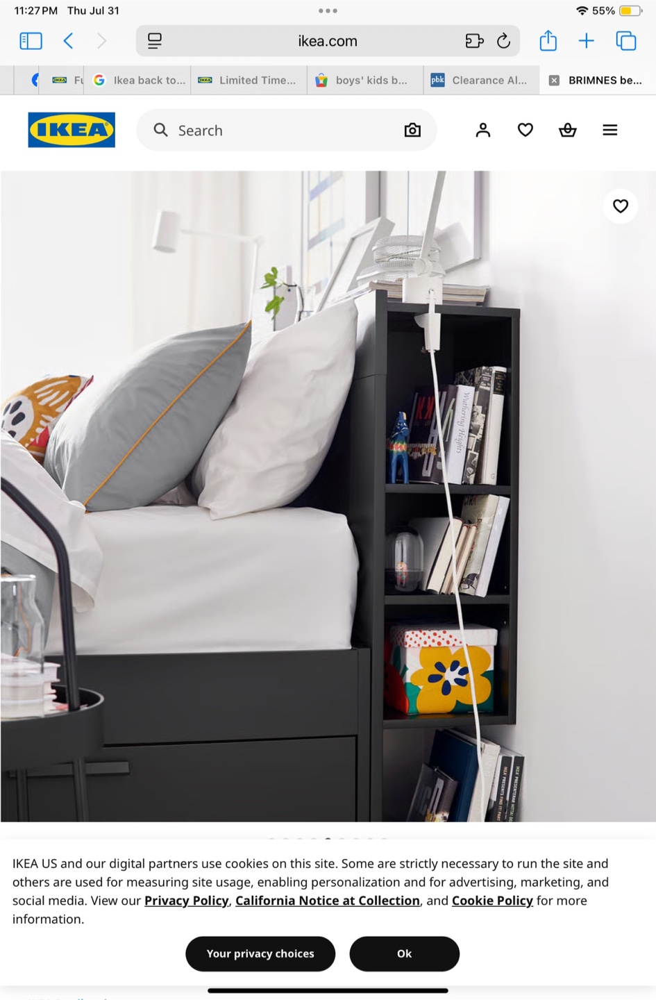 IKEA Brimnes Bed Frame with Storage - Black - photo 2