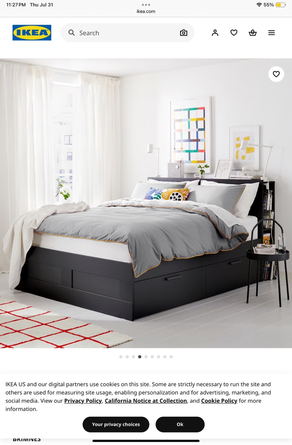 IKEA Brimnes Bed Frame with Storage - Black