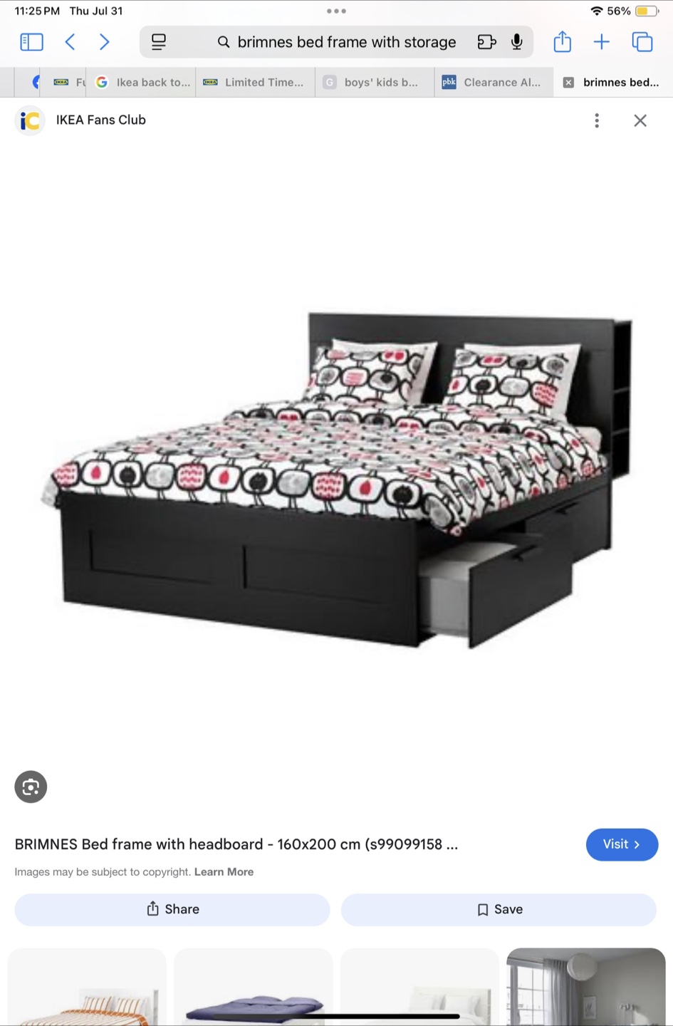 IKEA Brimnes Bed Frame with Storage - Black - photo 3