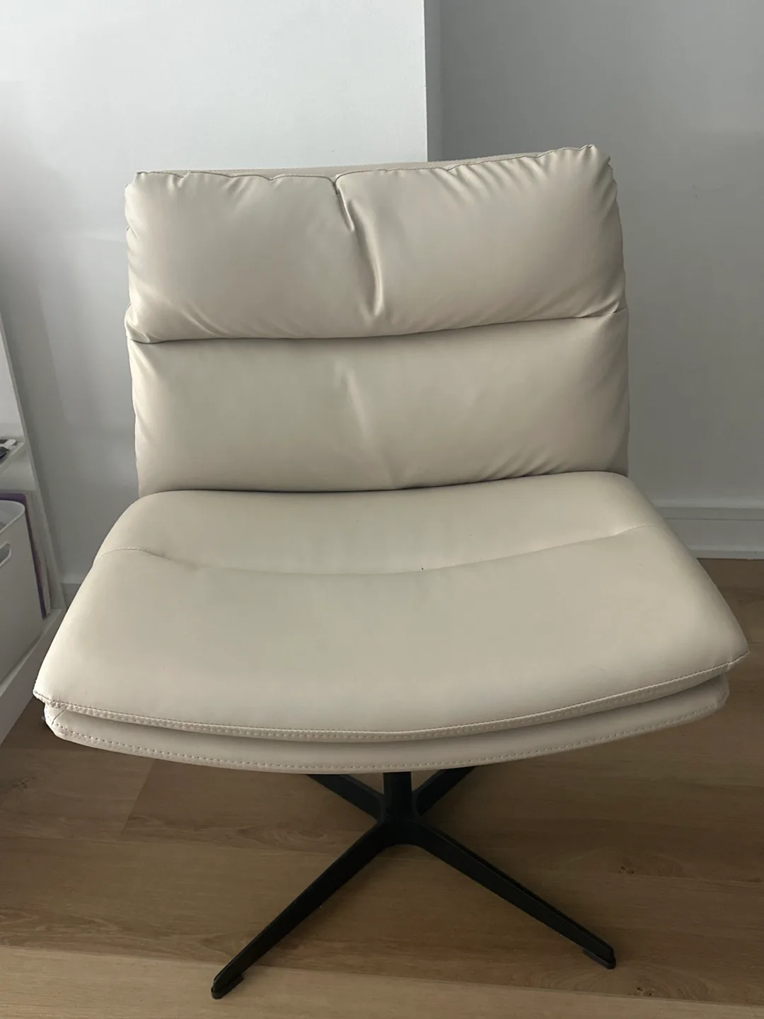 EMIAH Armless Office Desk Chair - Light Beige thumbnail