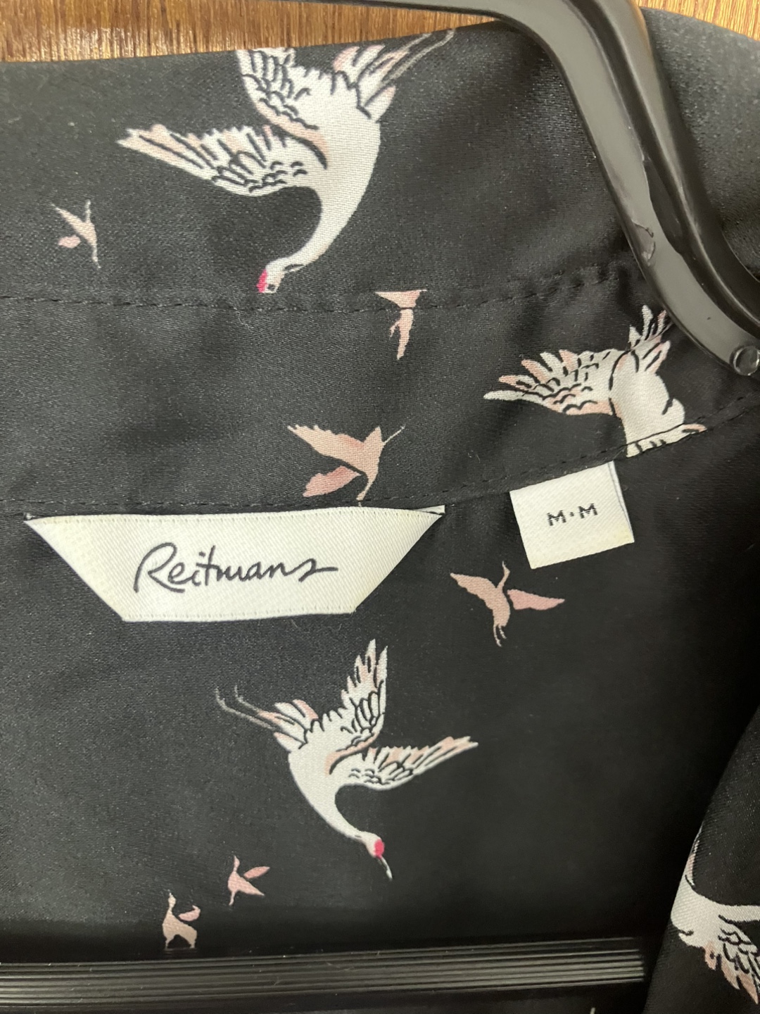 Reitmans Black Bird Print Shirt - Size M - photo 3