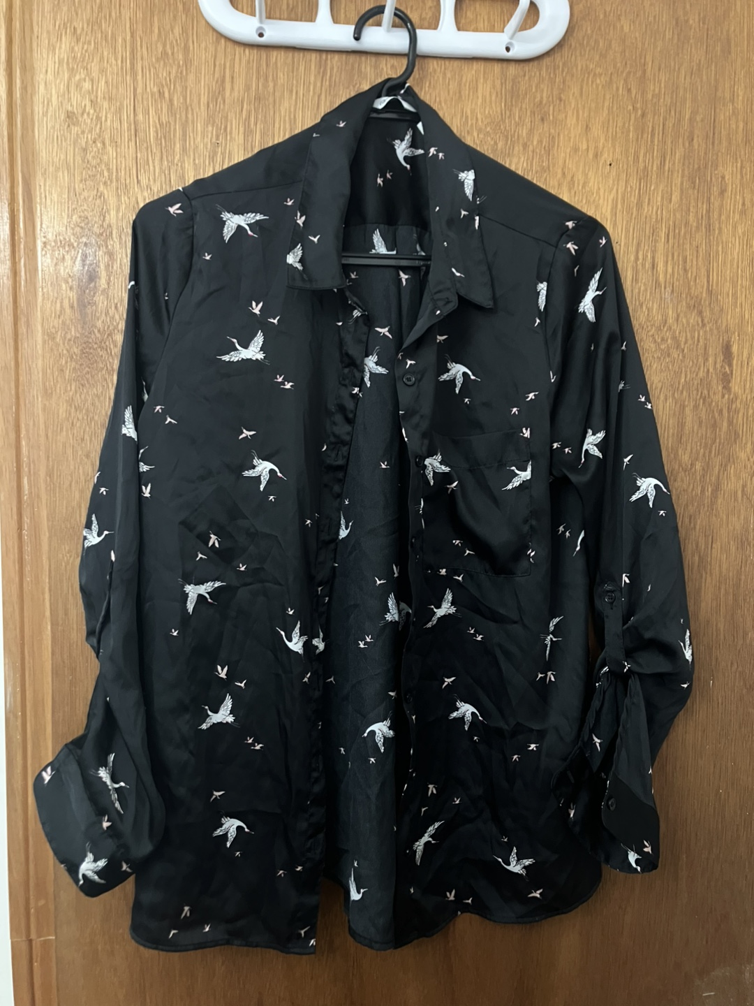 Reitmans Black Bird Print Shirt - Size M