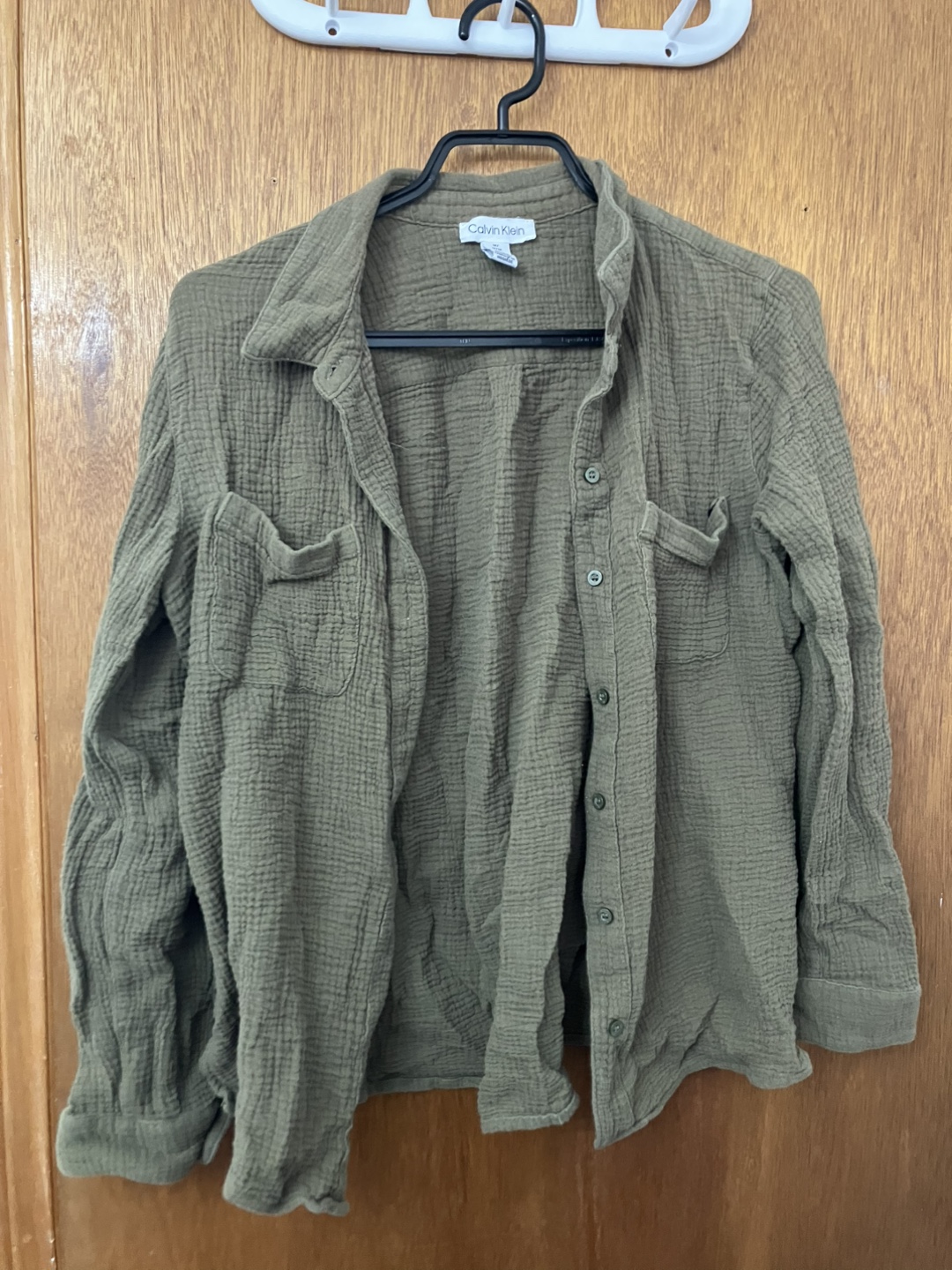 Calvin Klein Green Button-Up Shirt - Size M