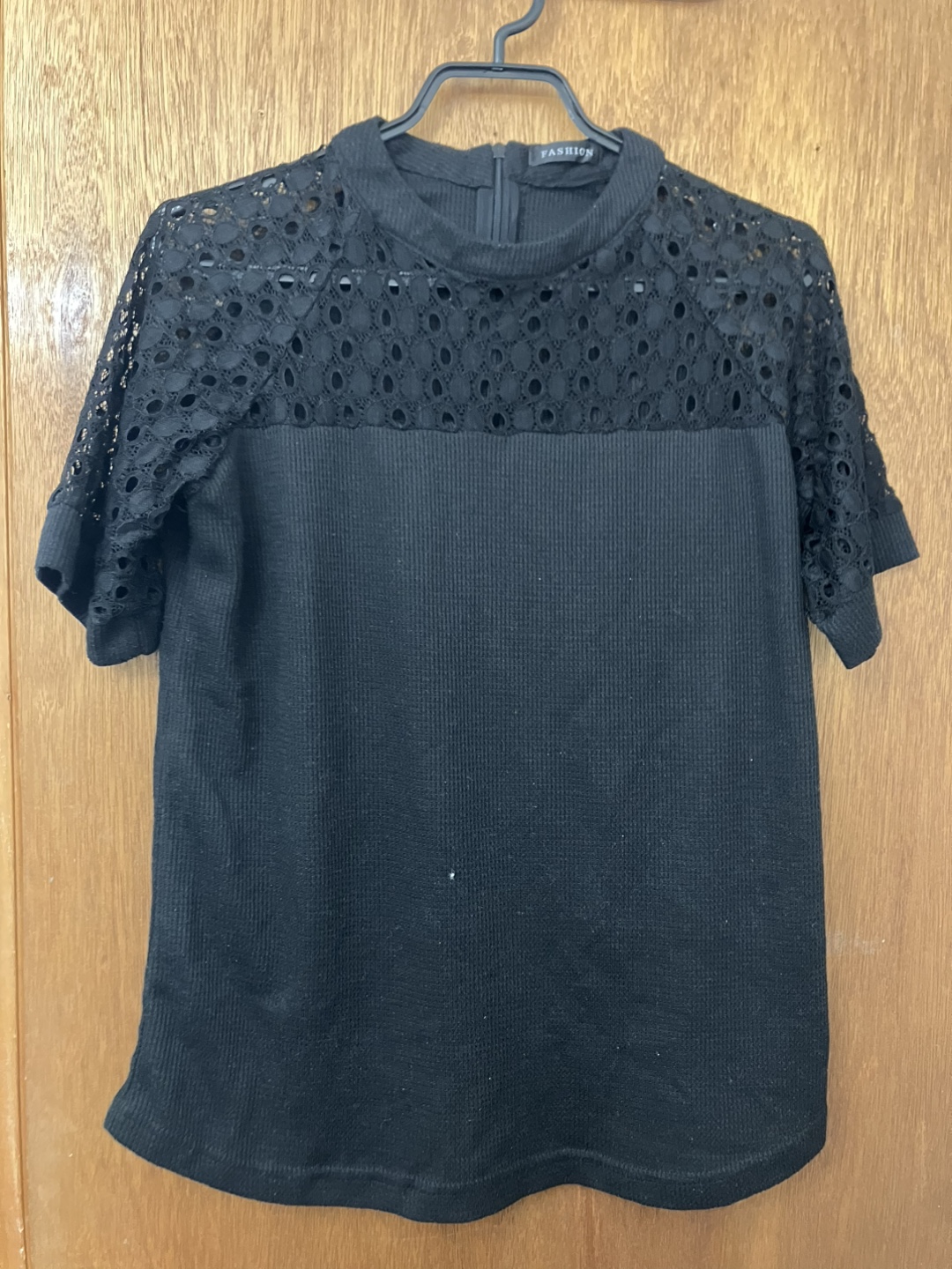 Black Partly Lace shirt — Medium